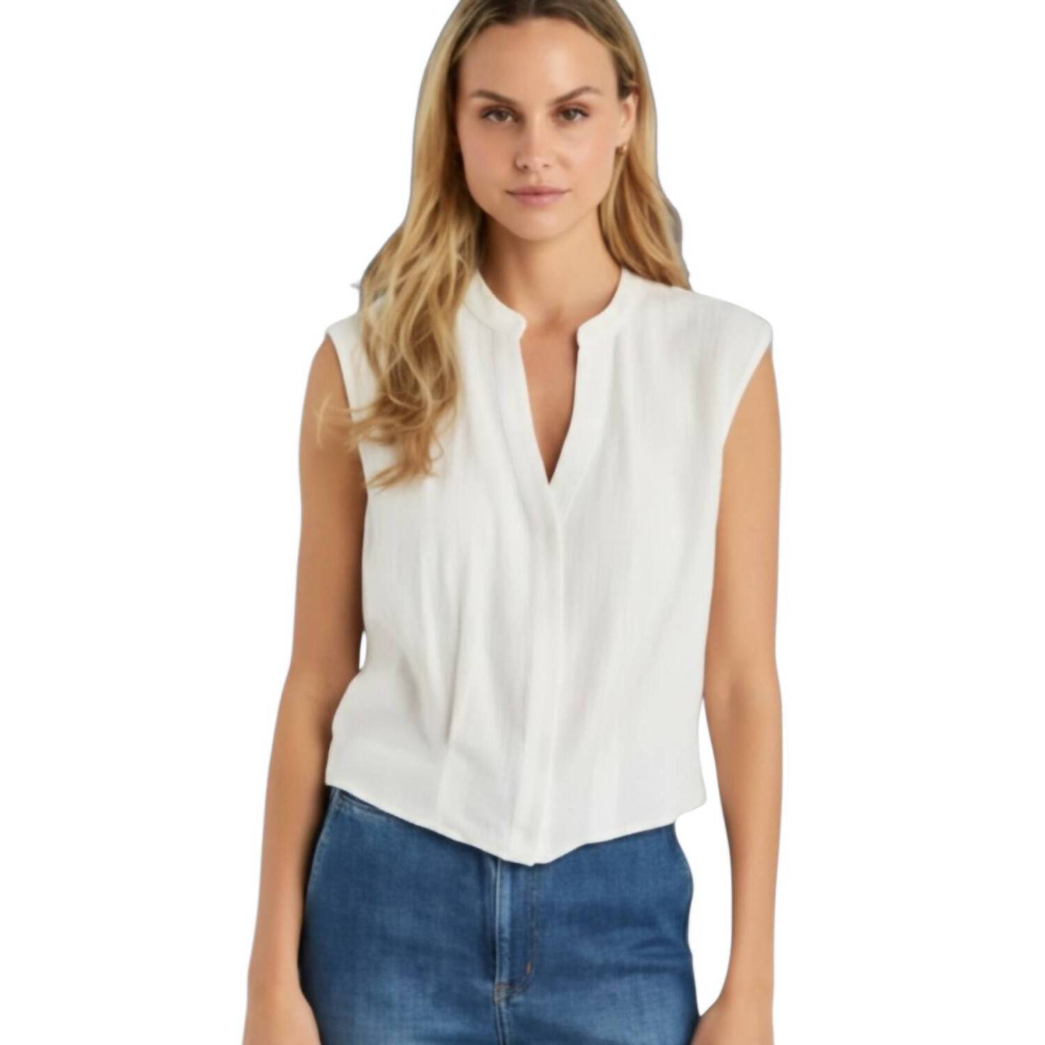 New Drew Montana Sleeveless Top In Ivory